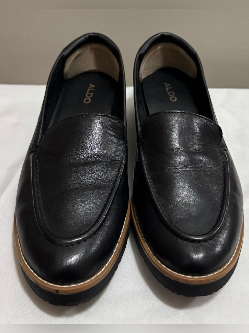 Aldo Black Leather Loafers – Women’s Size 7